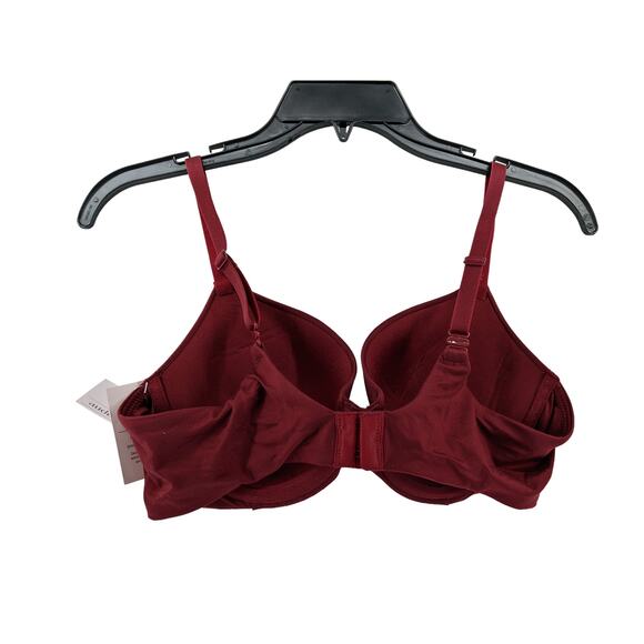 Auden Icon T Shirt Bra 36B Red Full Coverage Underwire Lightly Lined Molded Cups - Picture 12 of 13
